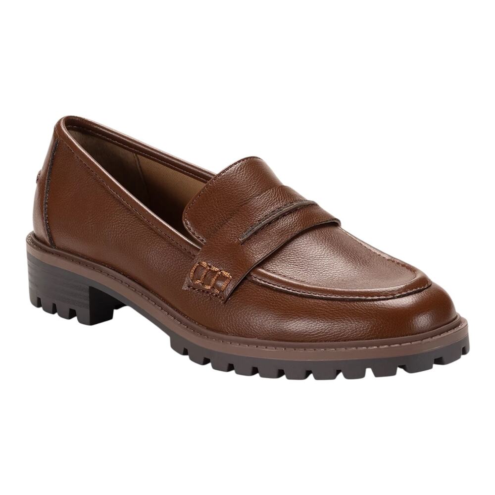 Style & Co Women's Wandaa Slip On Lug Sole Loafers Brown Size 9